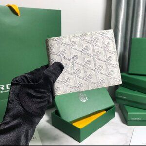 Goyard Victoire Bifold Wallet in White Goyardine For Men Perfect Valentine Gift.